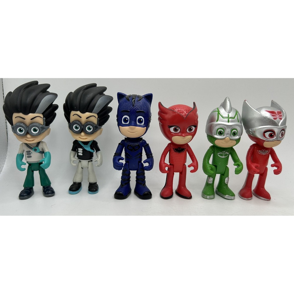 PJ Masks Lot Of 6 Figures Catboy‎ Owlette Gekko  Romeo Nickelodeon Frog